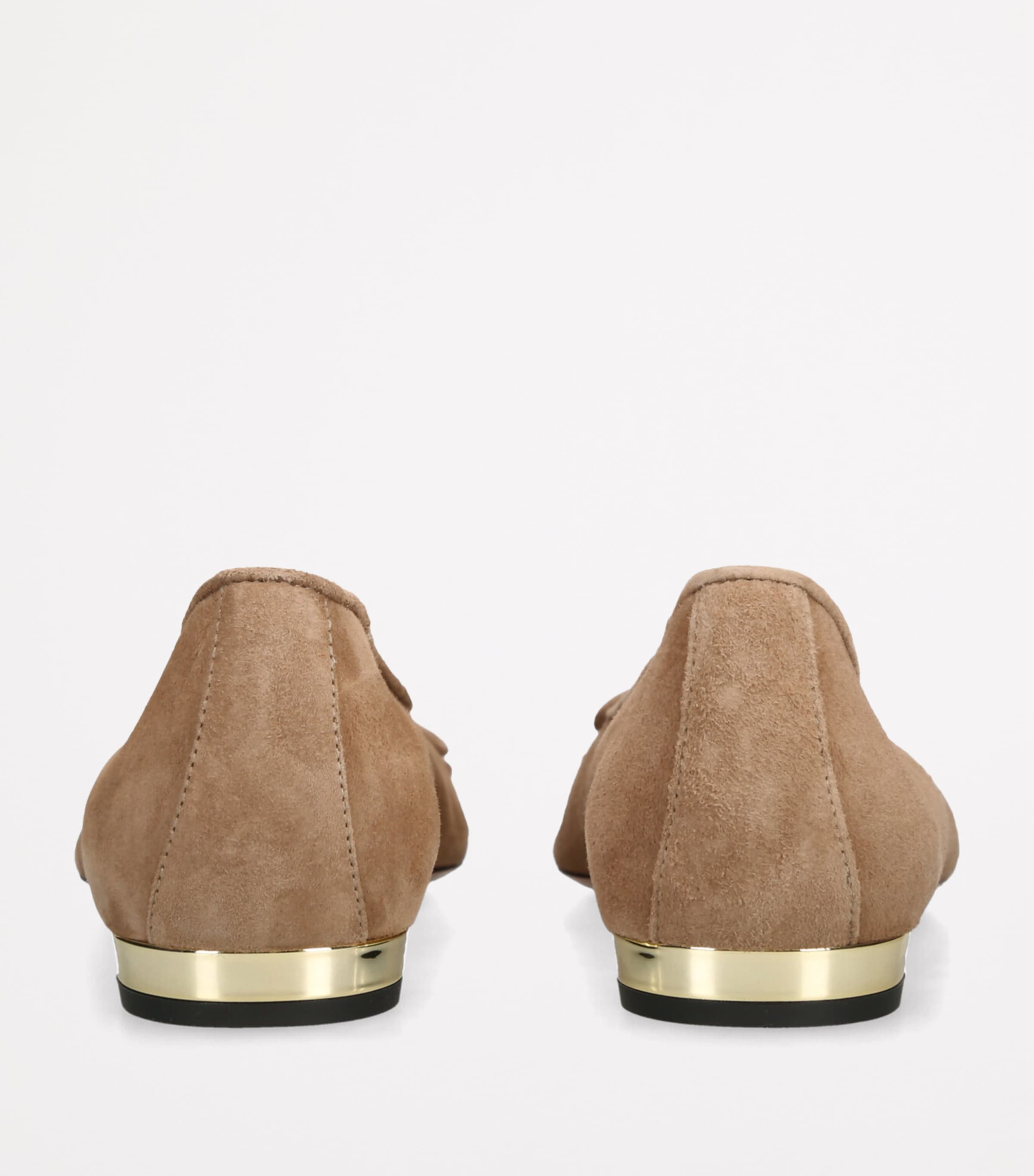 Aquazzura Suede Gioia Ballet Flats Tan Comb Image 2