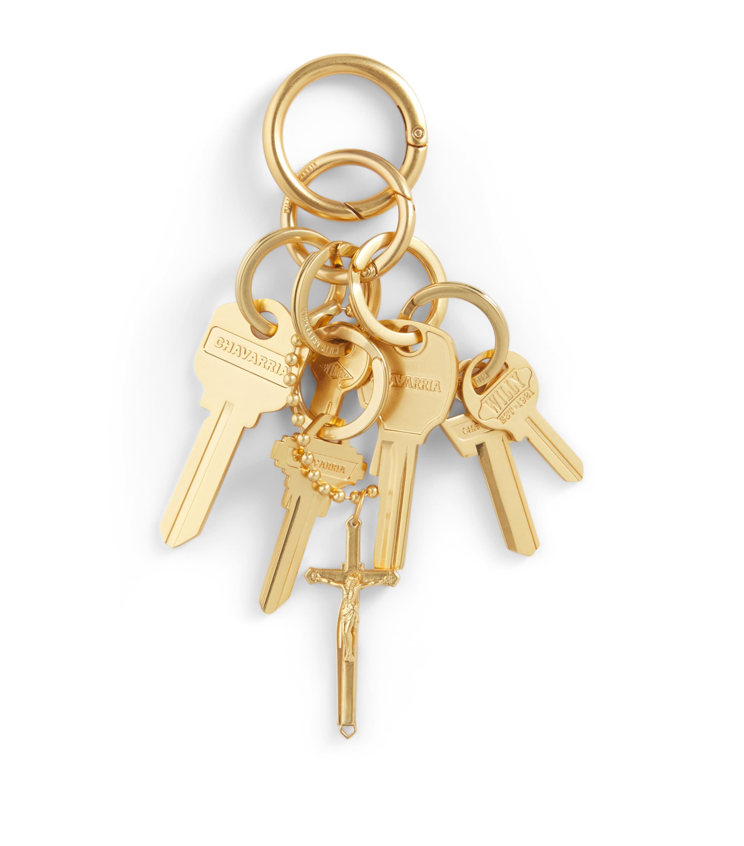 小物 WILLY STAFF KEYFOB /Willychavarria Willy Chavarria Gold Staff Keyfob Keyring | Harrods US