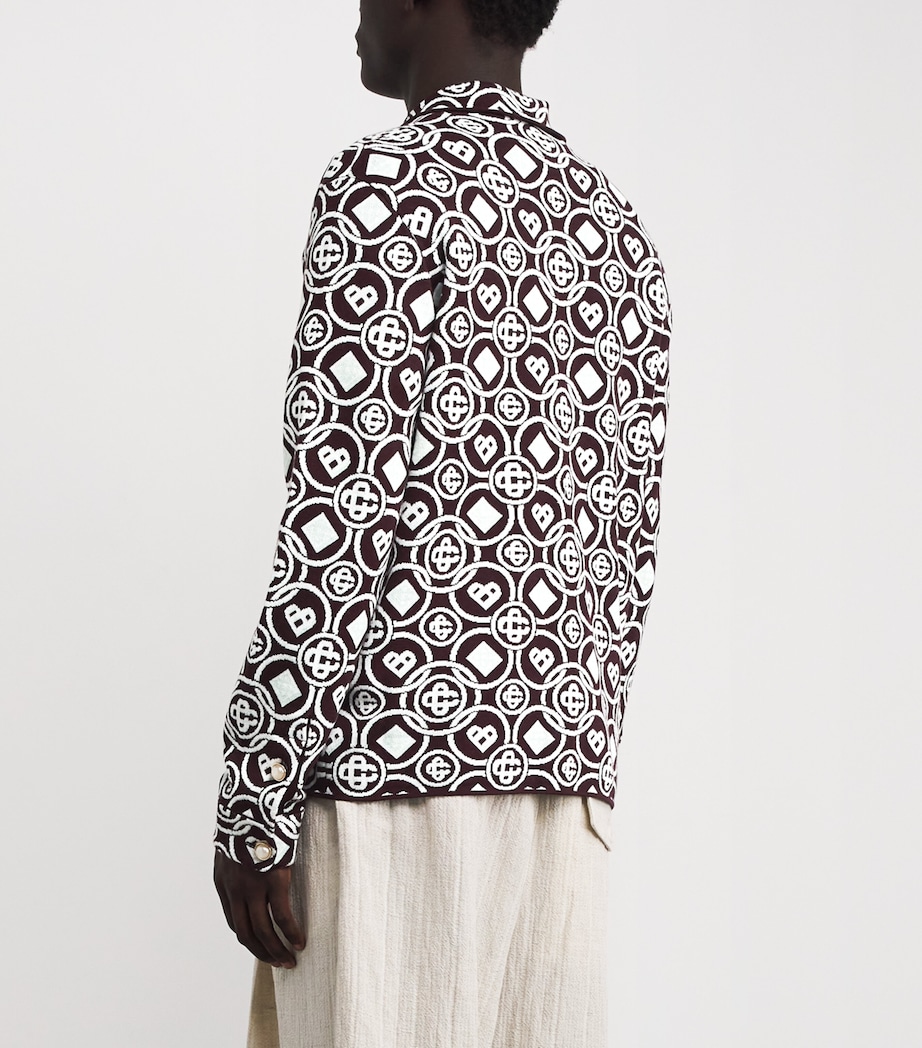 Cotton Monogram Relaxed Shirt AUBERGINE Image 4