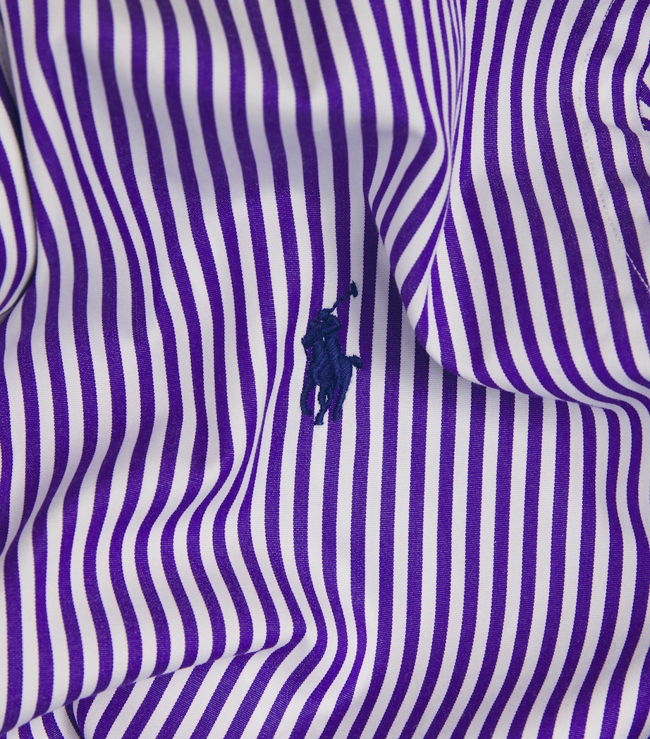 Polo Ralph Lauren Mens Cotton Poplin Custom Fit Stripe Shirt Wht Cbana Prpl Image 6