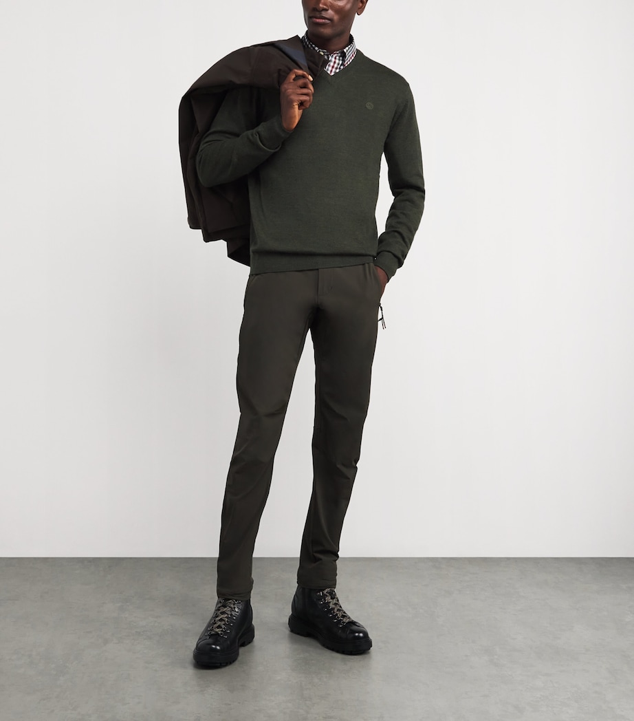 Merino V-Neck Sweater 07AA:GREEN MOSS Image 2