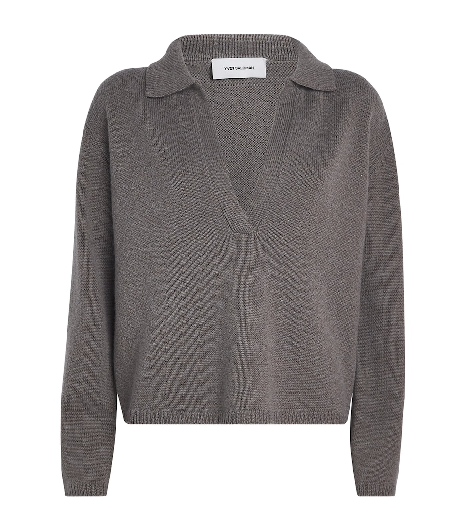 Wool-Cashmere Polo Sweater