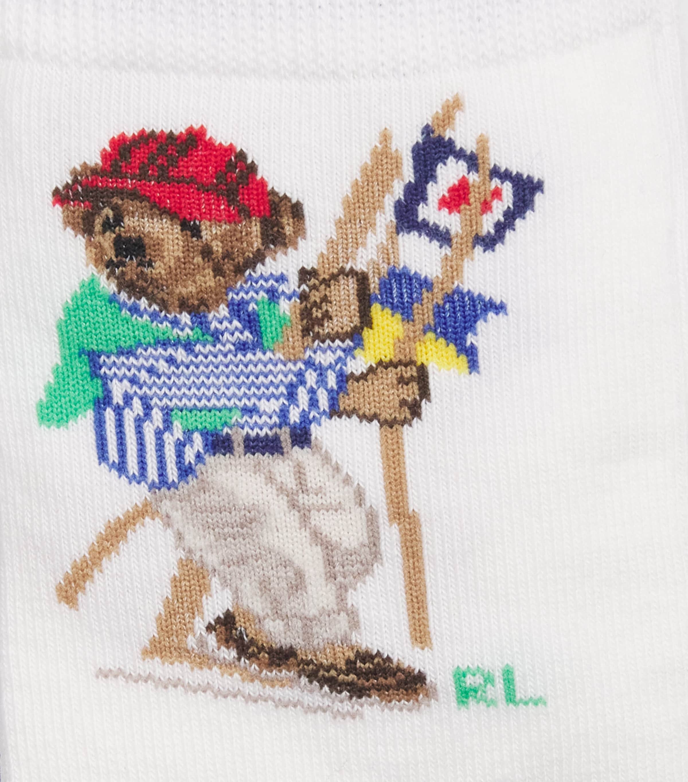 Ralph Lauren Kids Crew Socks (Pack of 3) White Ass Image 3