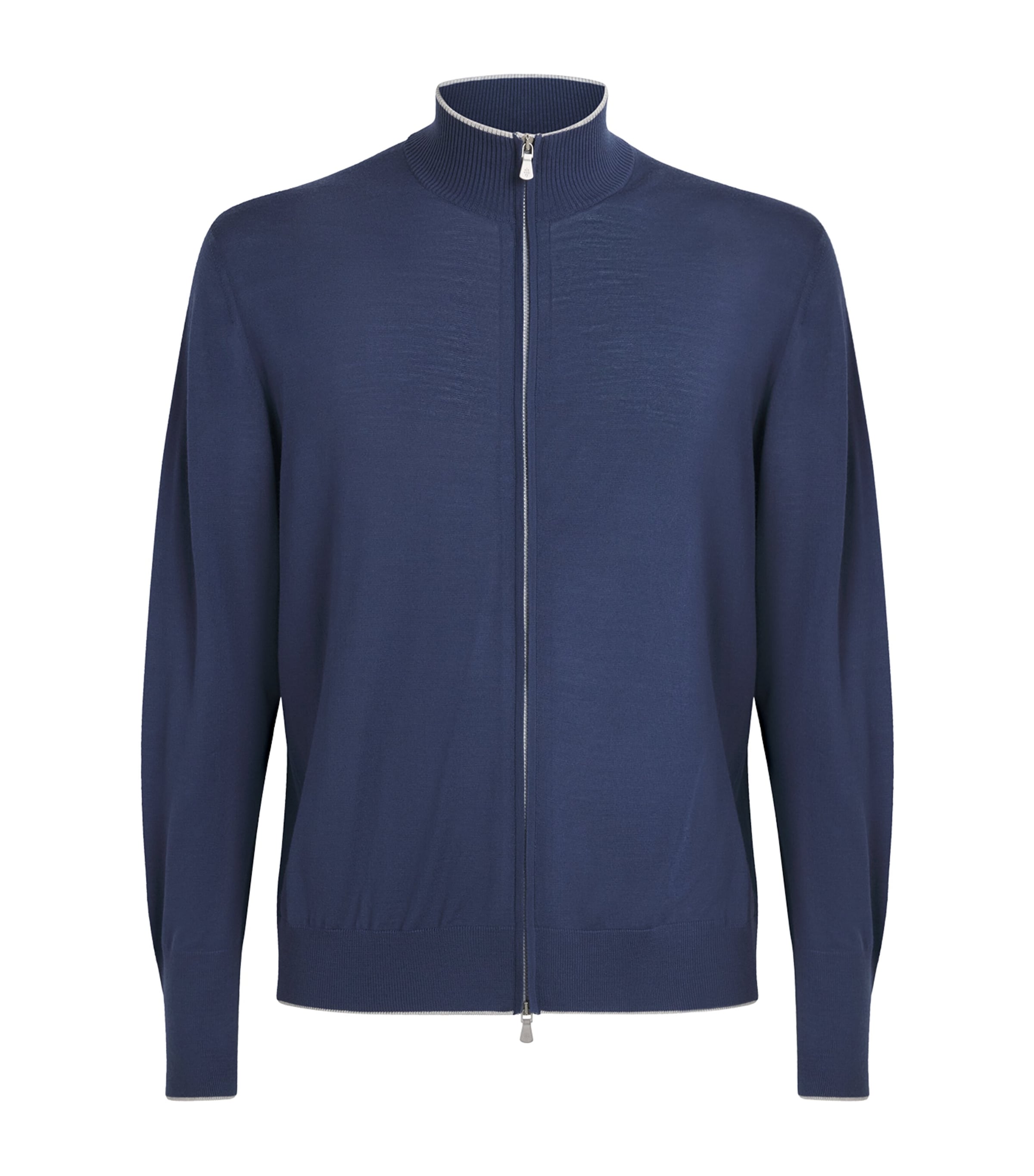Eleventy Mens Merino Wool Double-Zip Cardigan Blu Royal, Gr. Chiar Image 1