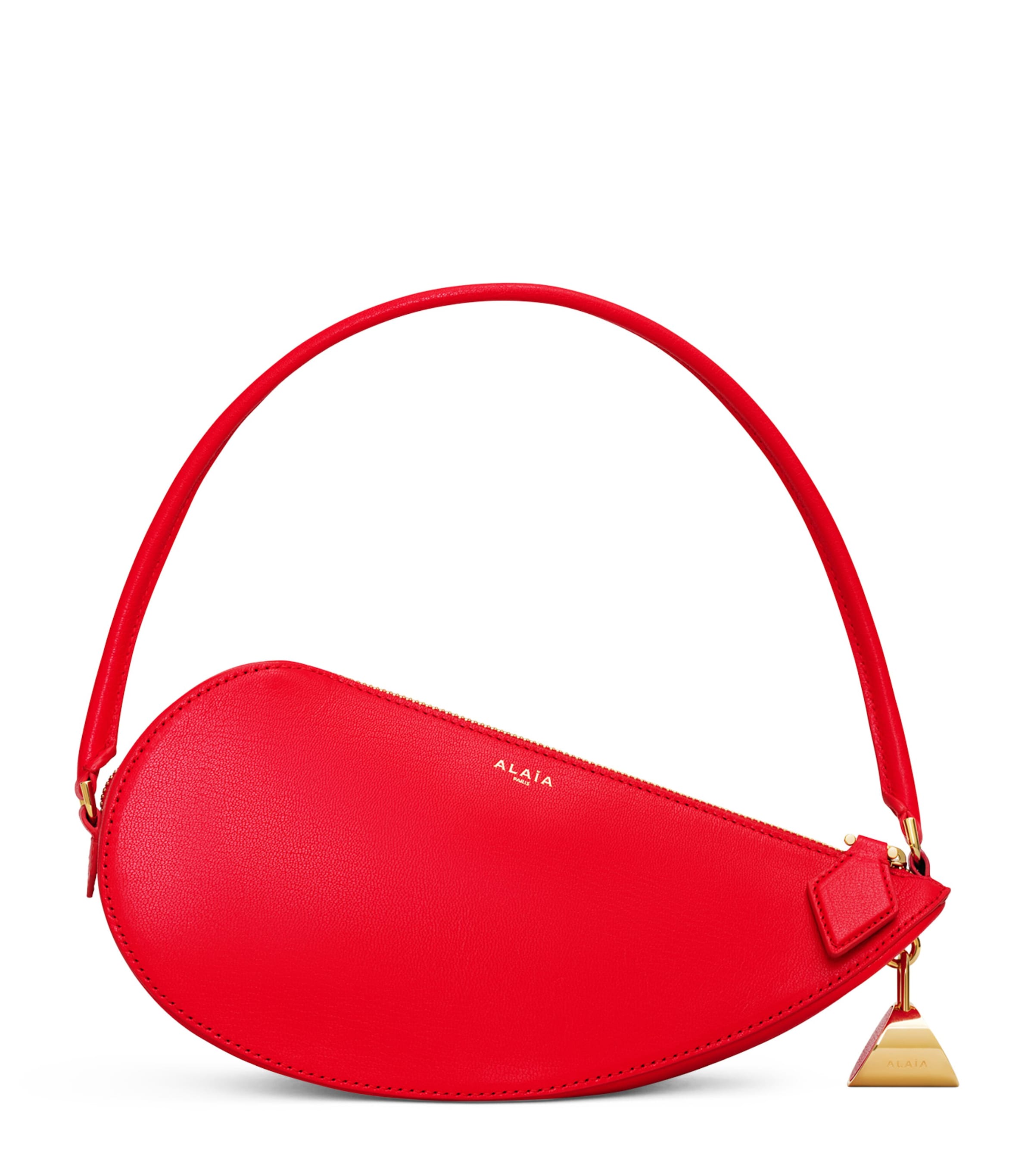 Alaïa Leather Le Demi-coeur Shoulder Bag In Red