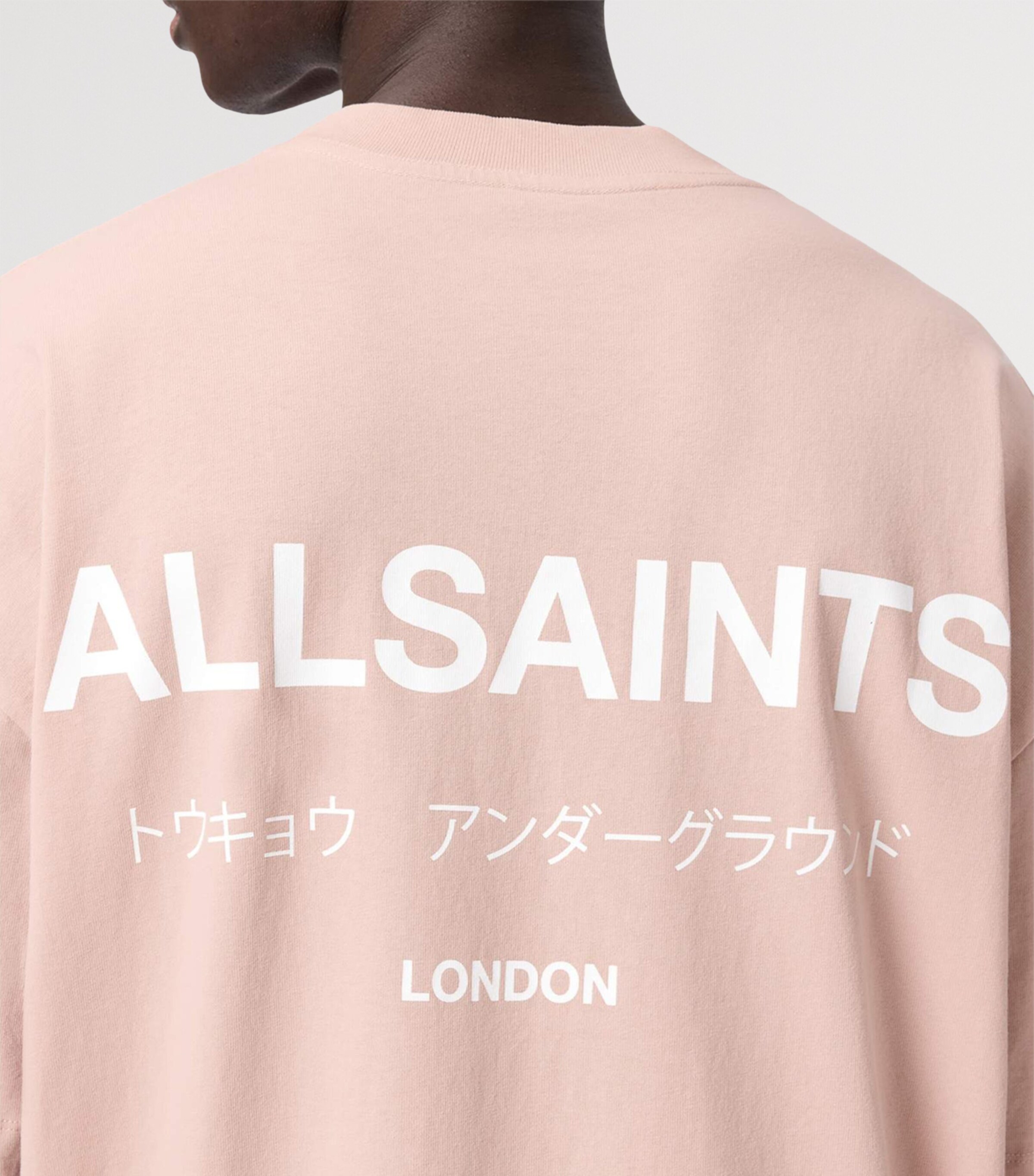 AllSaints Mens Organic Cotton Underground T-Shirt Sunbaked Pink Image 5