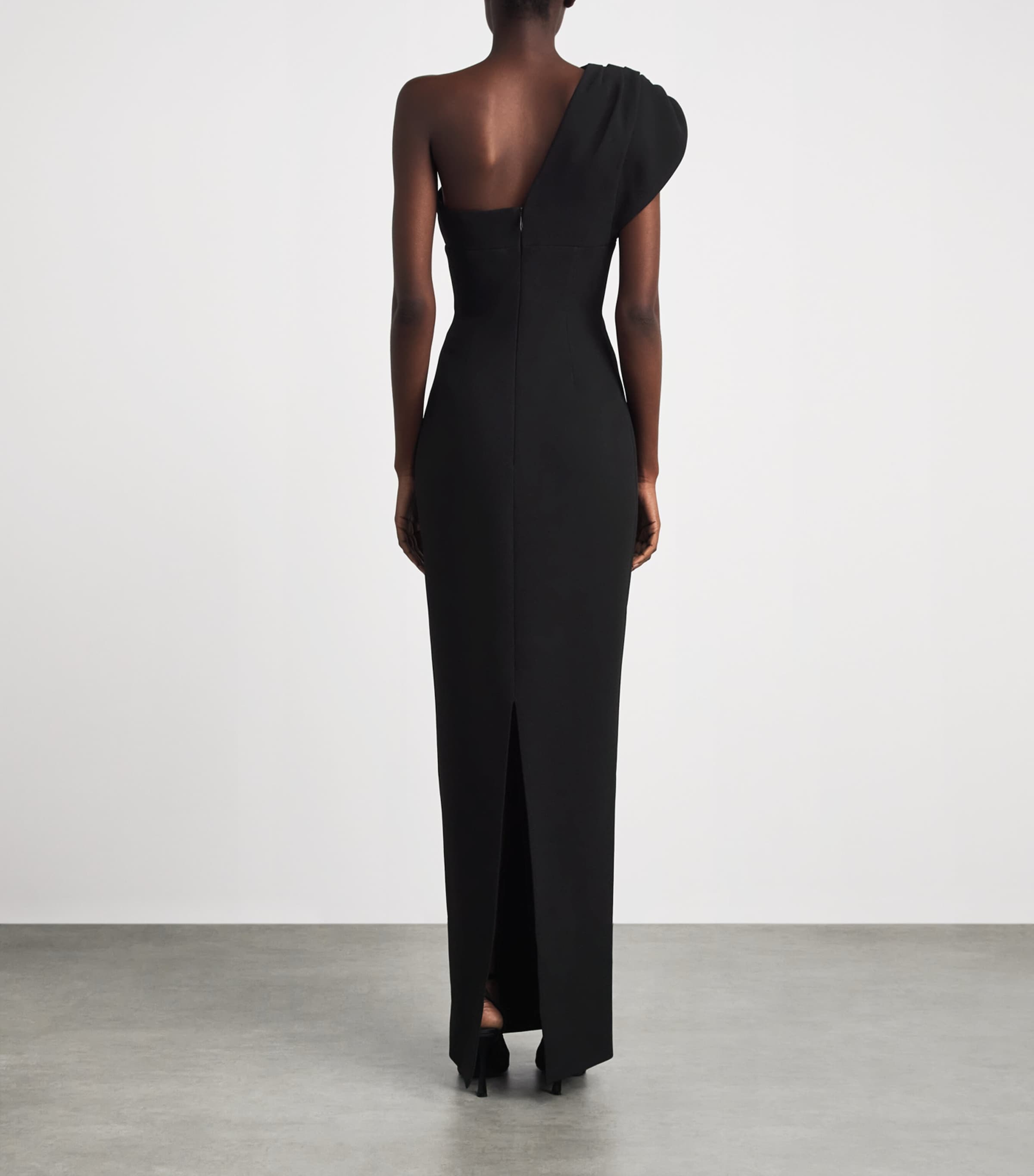 Rachel Gilbert Womens One-Shoulder Winne Gown Black Image 4