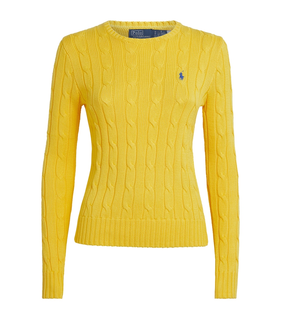 Pima Cotton Cable Knit Sweater YELLOW Image 1