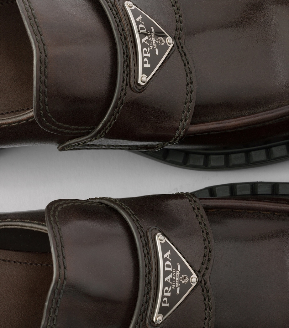 Prada Aged Leather Chunky Loafers Brown Image 5