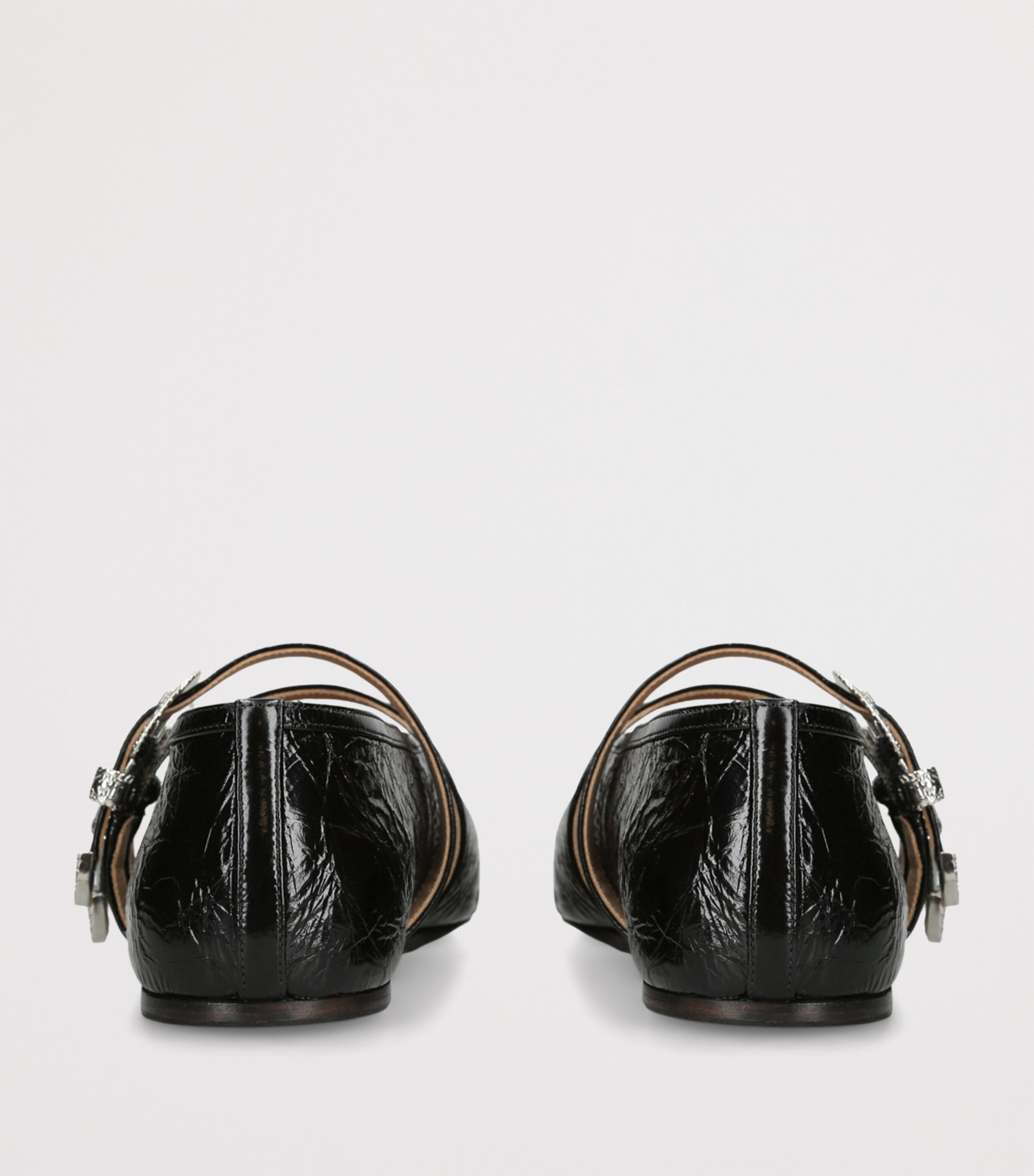 Naplack Leather Claudie Ballet Flats BLACK Image 2