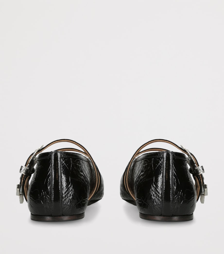 Naplack Leather Claudie Ballet Flats BLACK Image 2