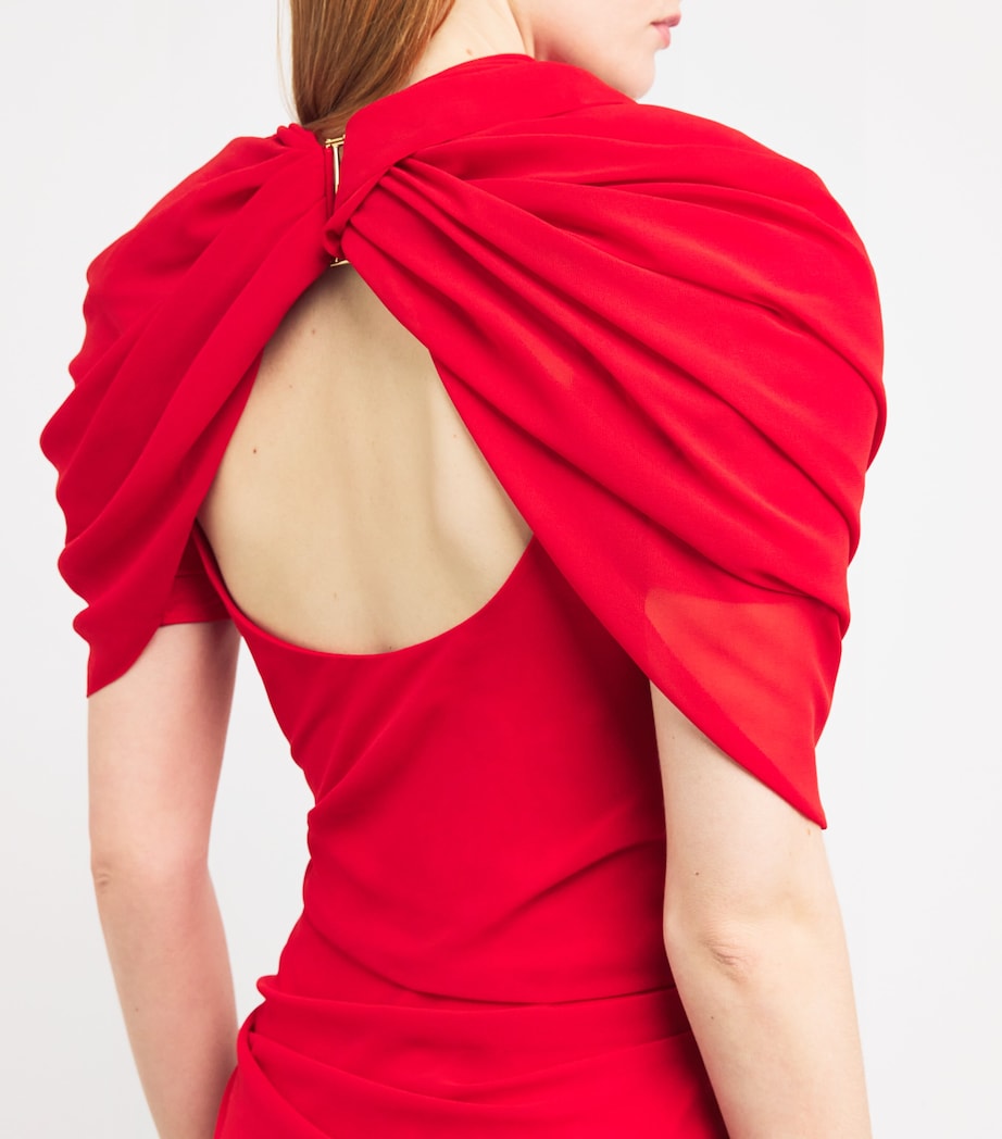 Draped Castagna Mini Dress 470 RED Image 4