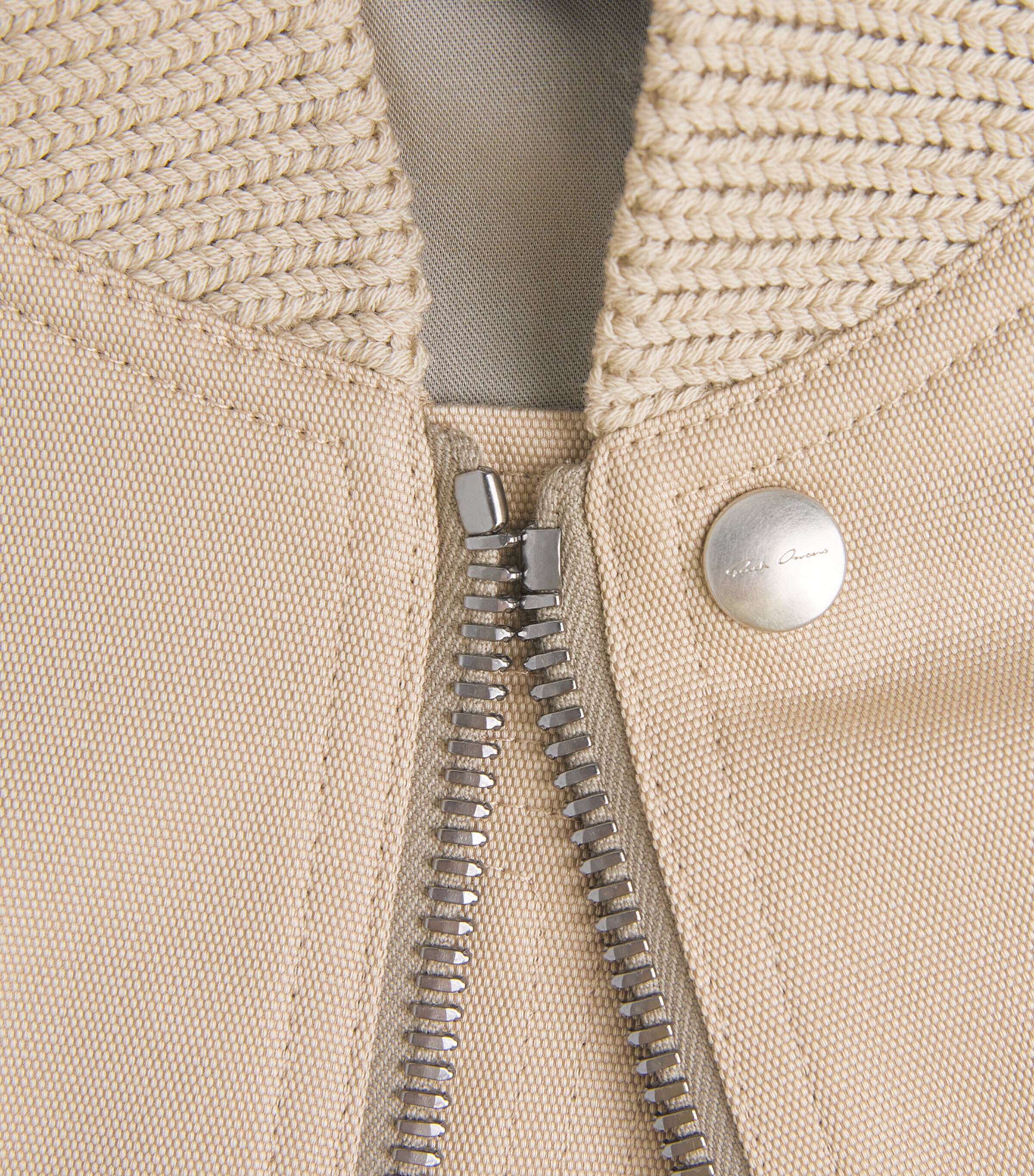 Rick Owens Mens Cotton-Blend Heizer Bomber Jacket Sand/ Image 6