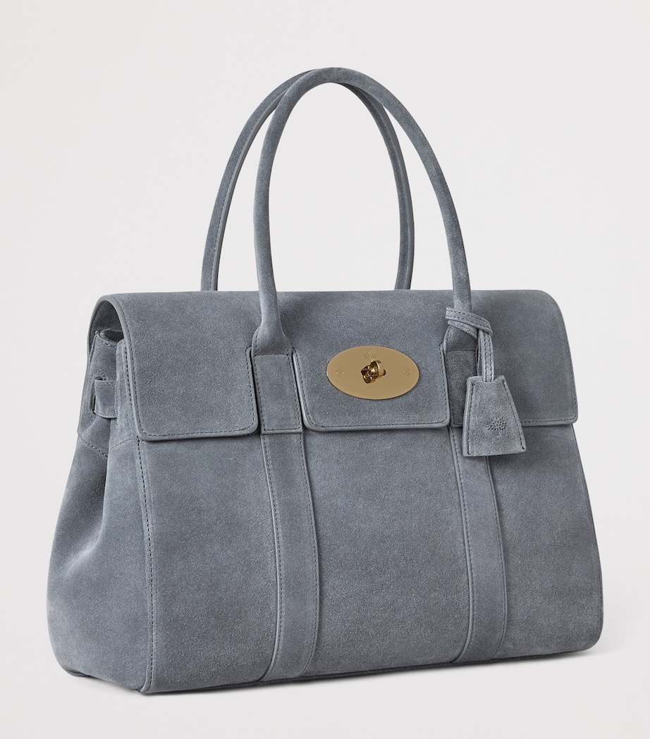 Mulberry Suede Bayswater Top-Handle Bag Foggy Grey Image 3