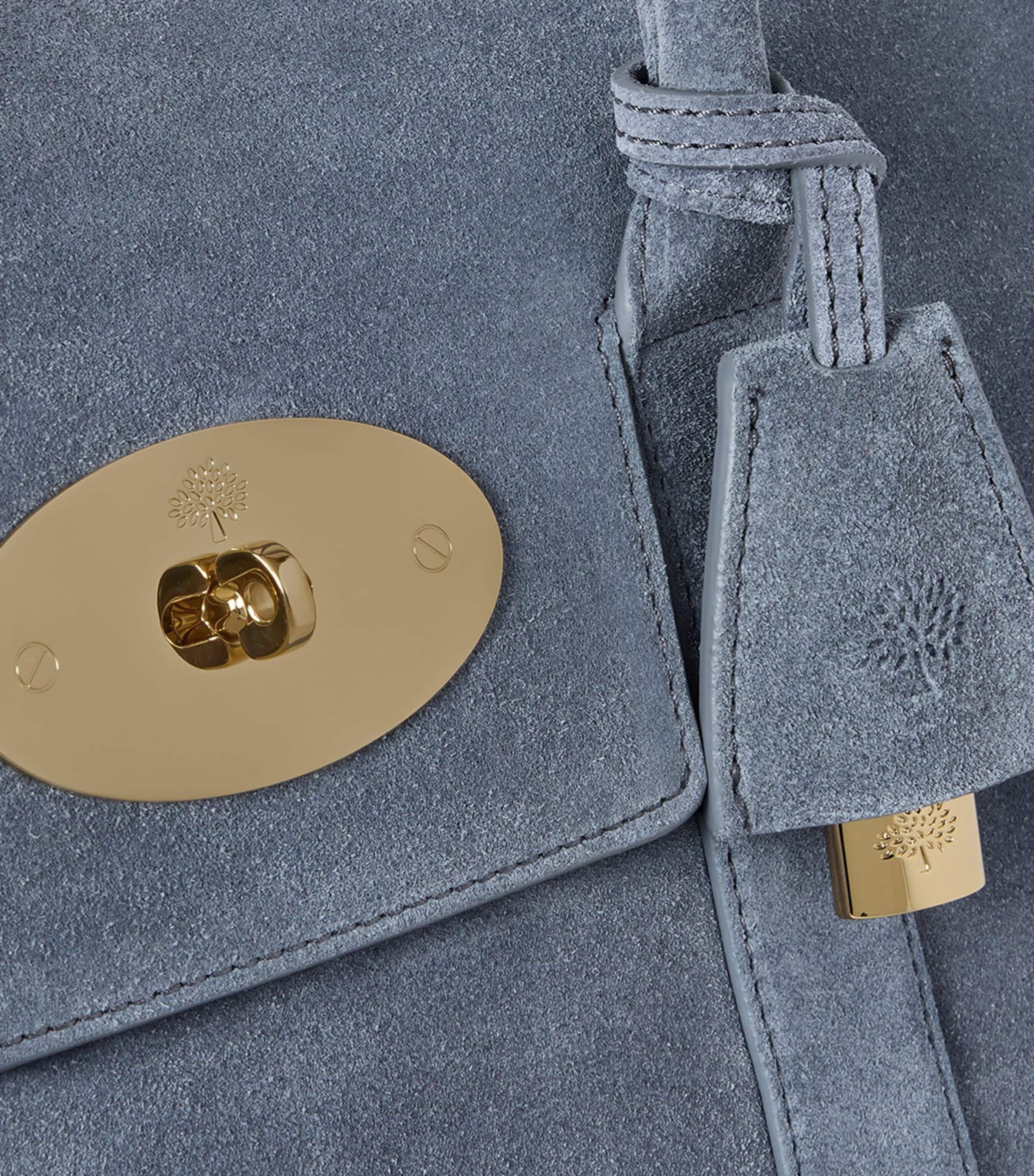 Mulberry Suede Bayswater Top-Handle Bag Foggy Grey Image 5