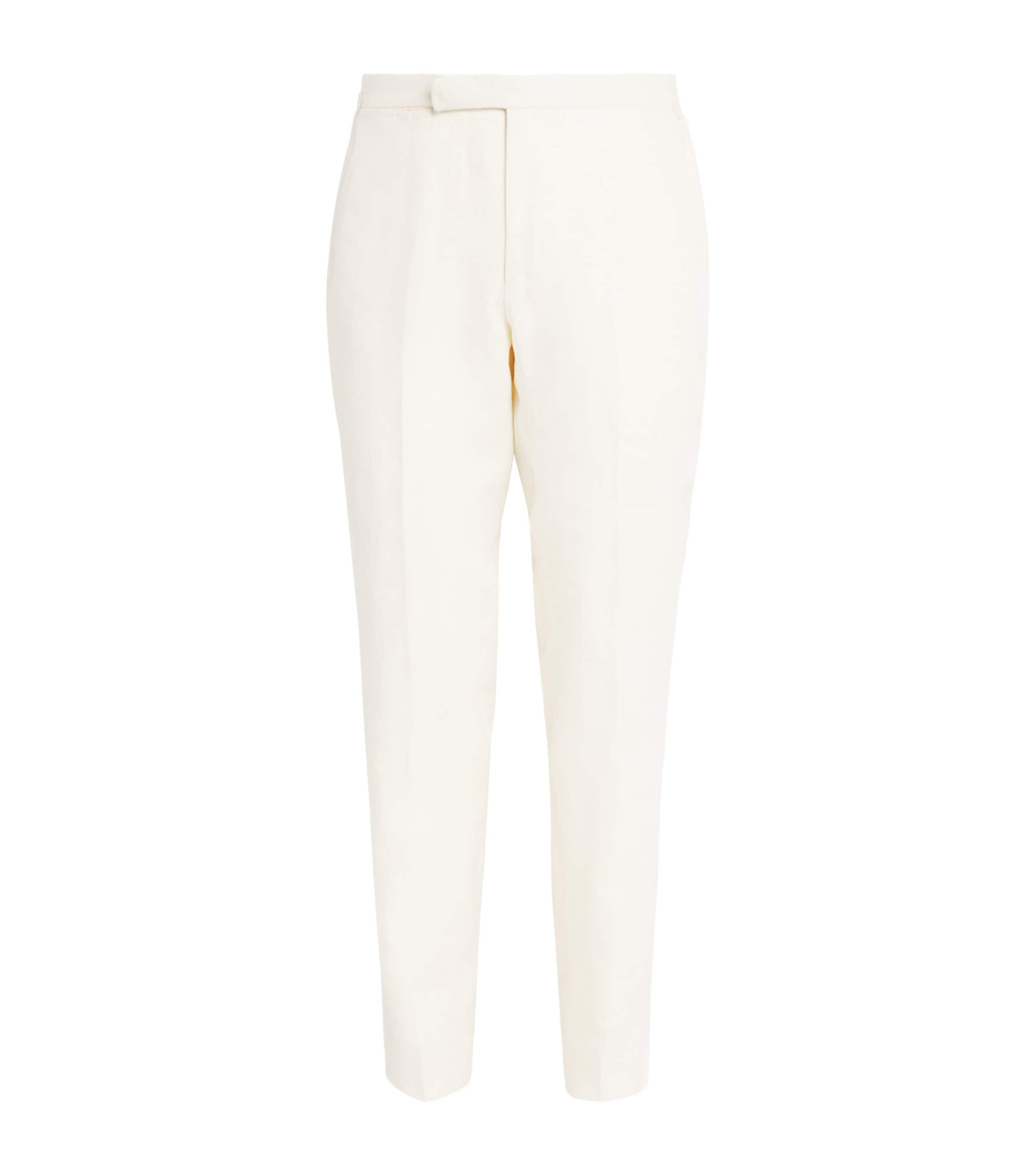 Polo Ralph Lauren Tailored Fit Linen Trousers In Neutral