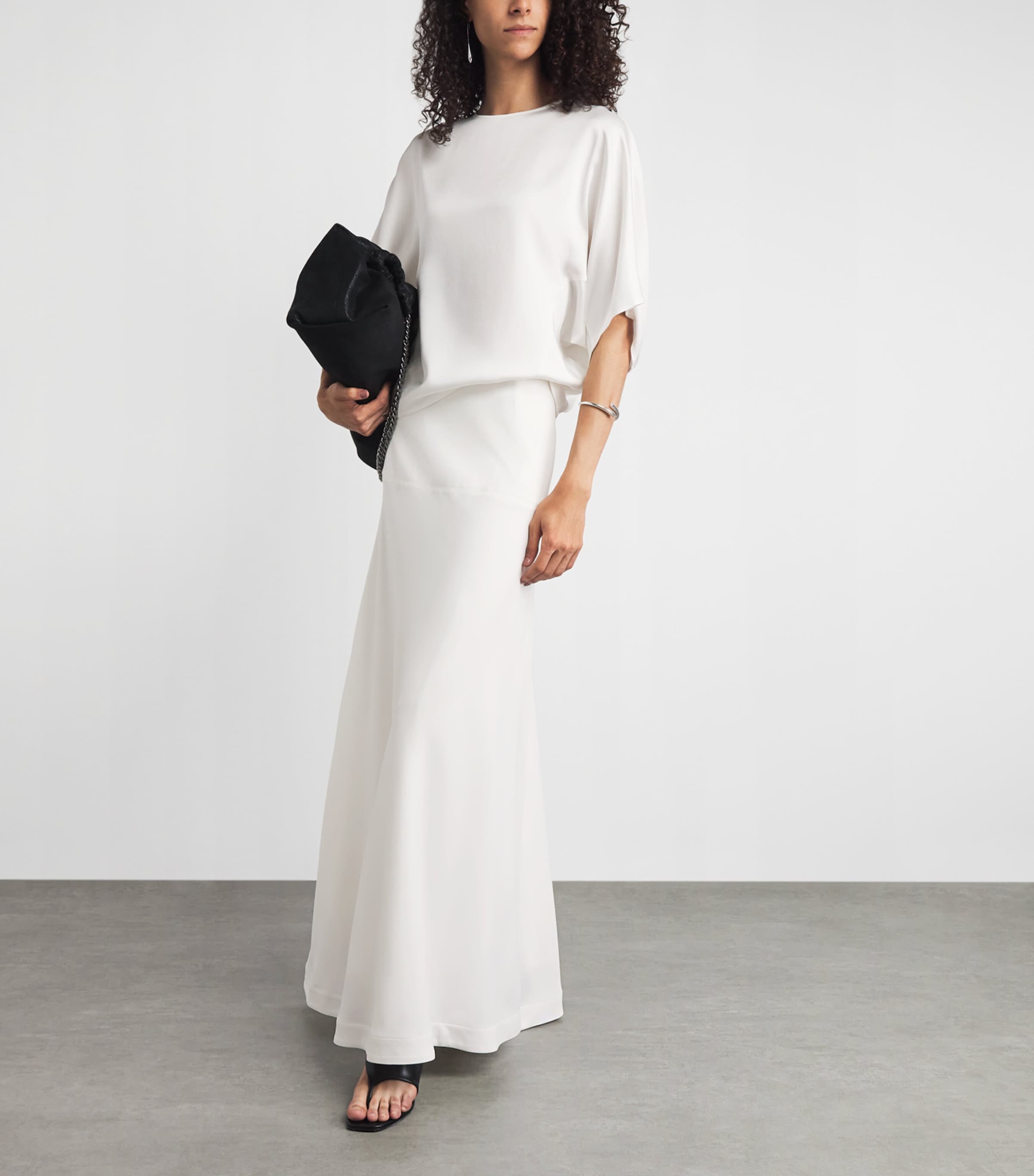 RETORI Womens Cady Half-Circle Maxi Skirt White Image 2