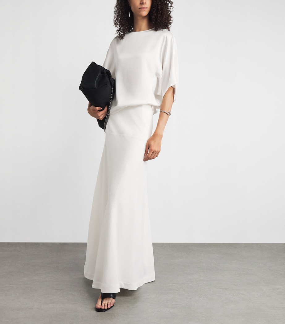 RETORI Womens Cady Half-Circle Maxi Skirt White Image 2