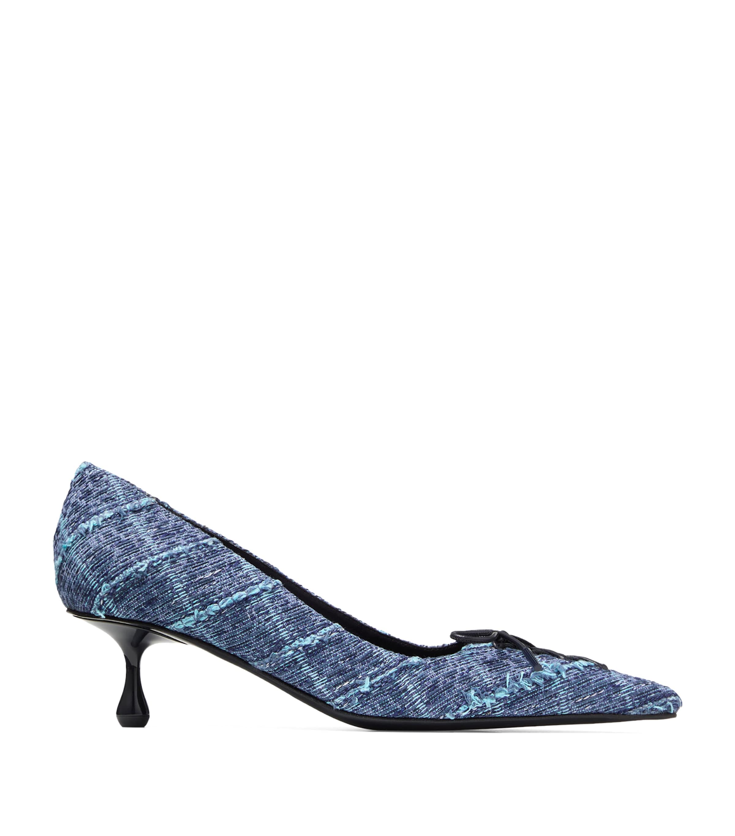 Jimmy Choo Womens Scarlett 50 Denim Tweed Pumps Denim Image 1