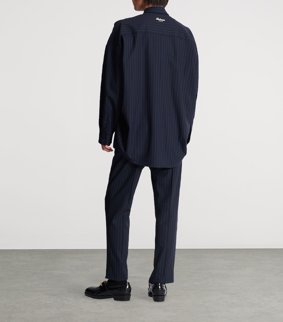 Virgin Wool College Emblem Shirt SAJ BLEU/BLANC Image 5