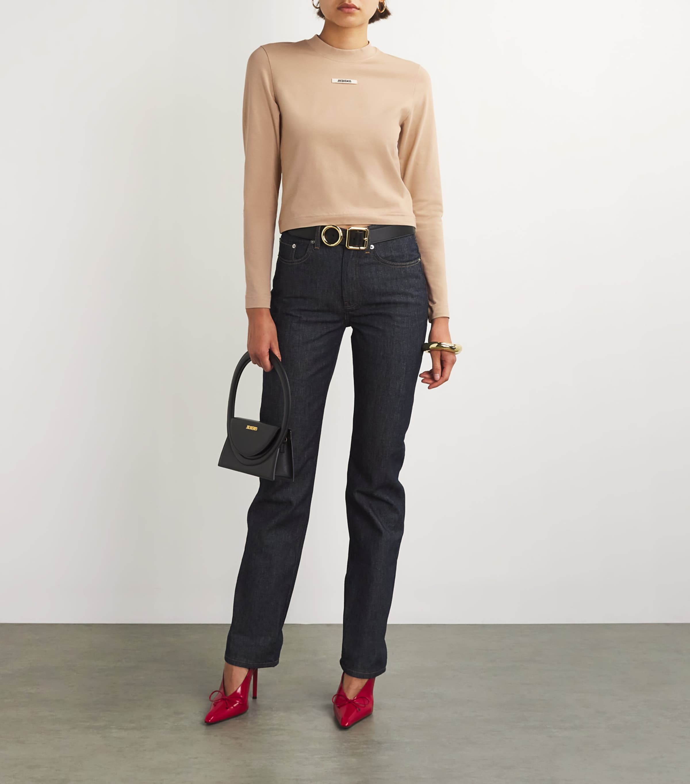 Stretch-Cotton Grosgrain Logo T-Shirt BEIGE 2151 Image 2