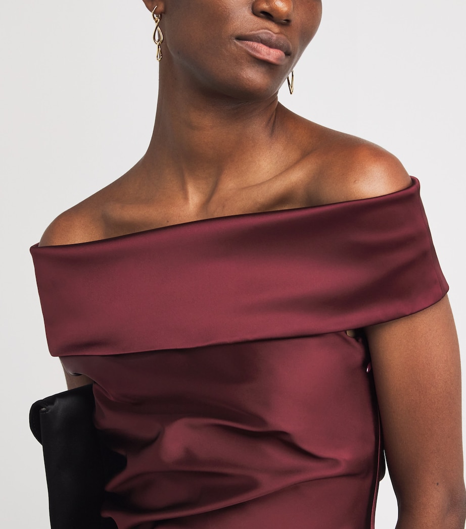 Stretch-Satin Maxi Dress RASPBERRY Image 6
