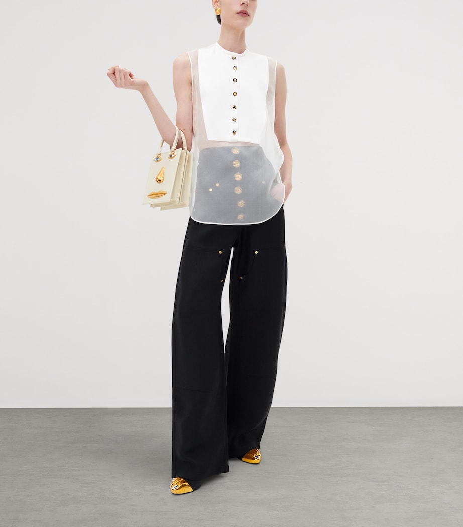 Schiaparelli Leather Face Top-Handle Bag Beige Image 2