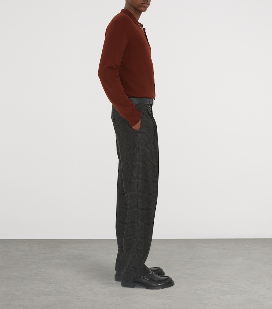 Wool Check-Detail Polo Shirt BOX Image 3