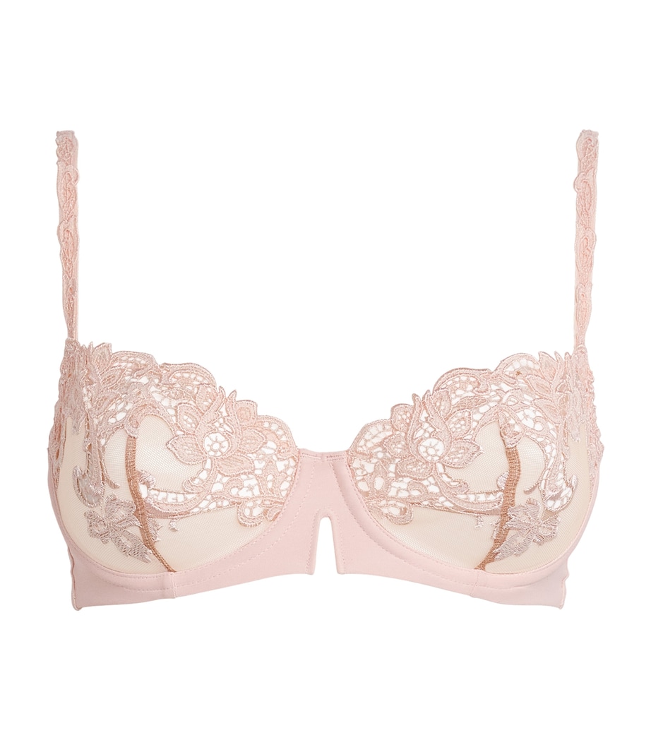Simone Perele Womens Lace Saga Half-Cup Bra Rose Nude Image 1