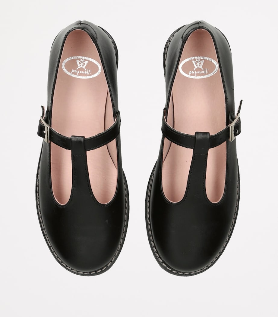 papouelli Leather Martha School Shoes Black Image 4