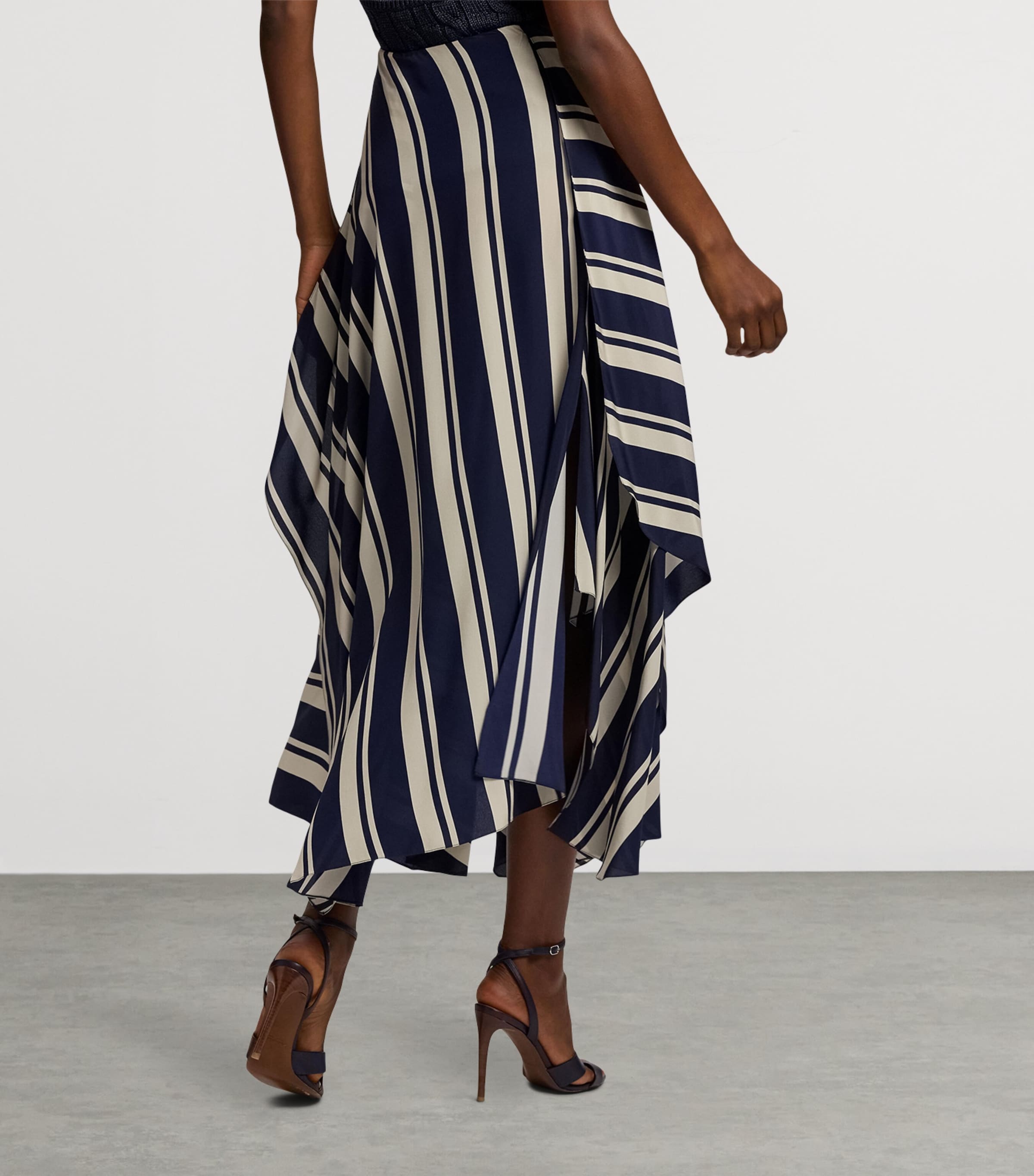 Silk Tilda Striped Maxi Skirt BLUE Image 8