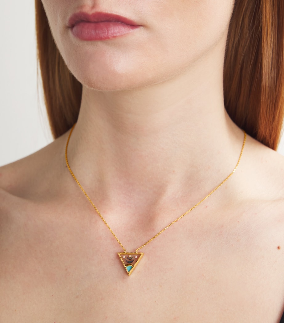 Yellow Gold, Diamond and Mixed Stone Amulets of Light Necklace YELLOW GOLD Image 2