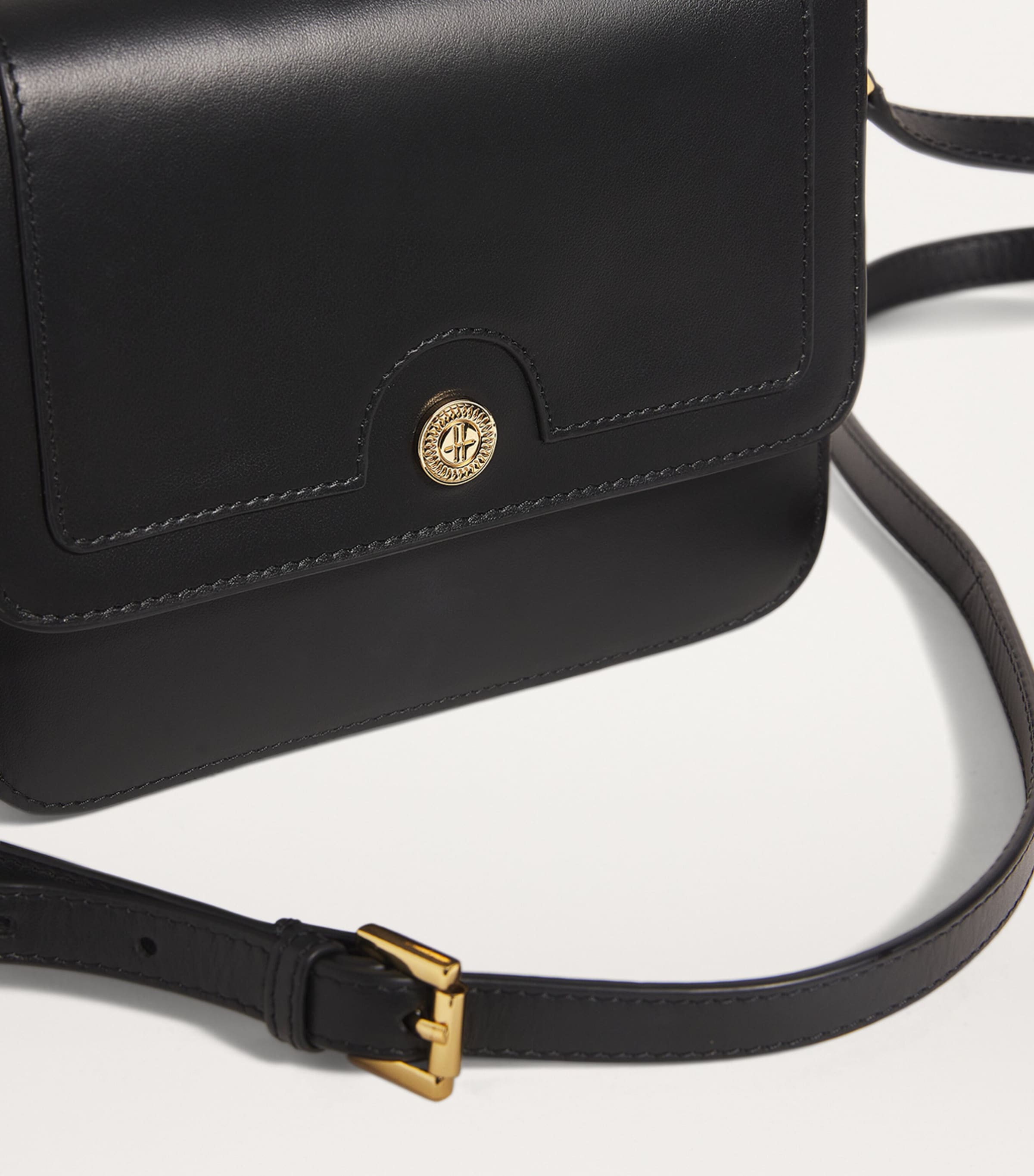 Harrods Leather Camera Bag Black Image 4