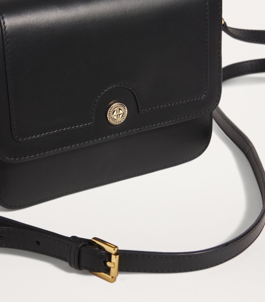 Harrods Leather Camera Bag Black Image 4