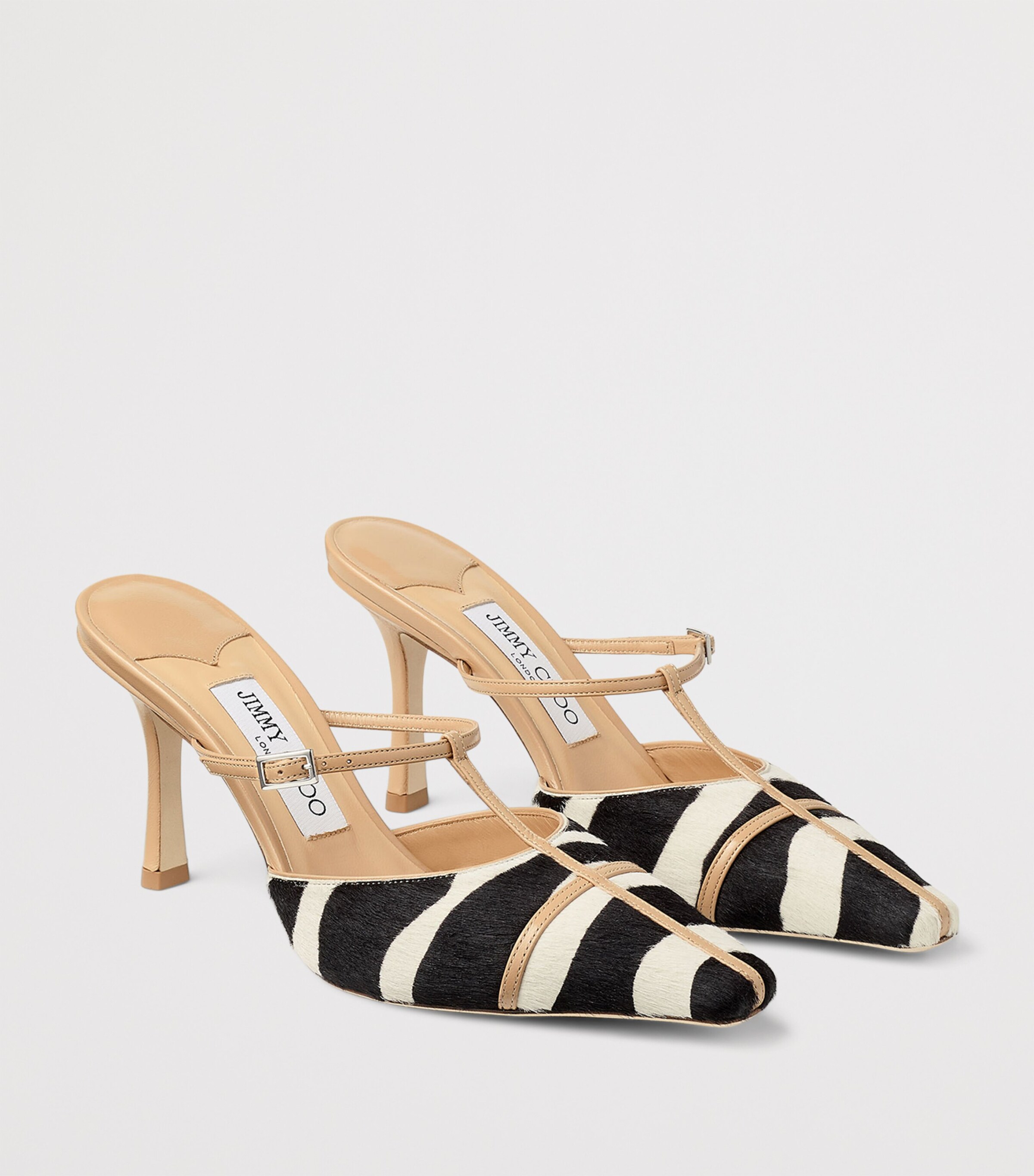 Jimmy Choo x Conner Ives Gloria Zebra Mules 85 Black/white Mix Image 2