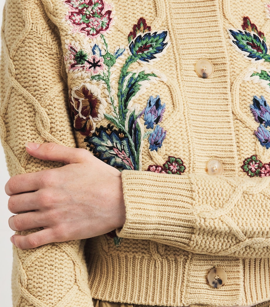 Wool-Cashmere Embroidered Cardigan M3791 Image 6