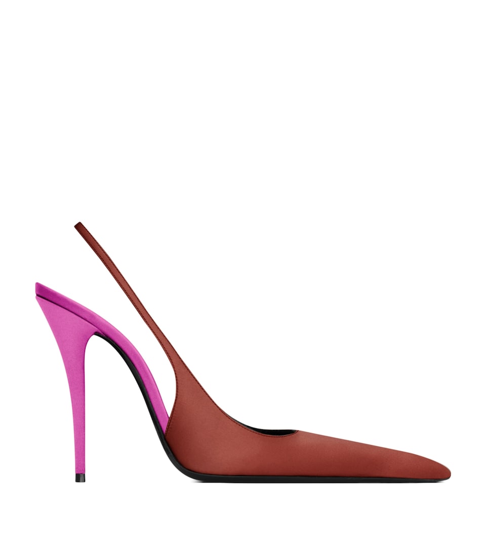 Satin Deroche Slingback Pumps 110