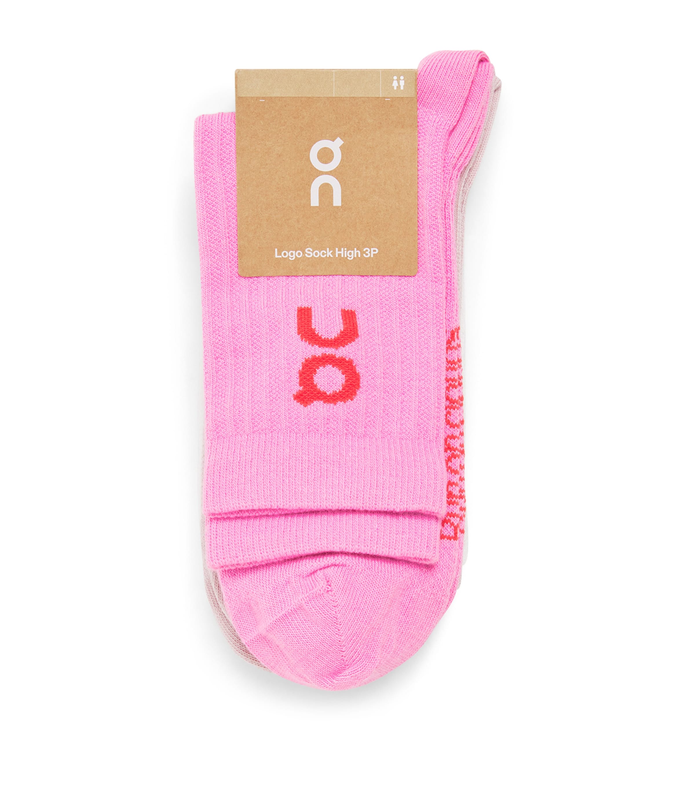 High-Cut Logo Socks (Pack of 3) MAUVE | RASPBERRY Image 1