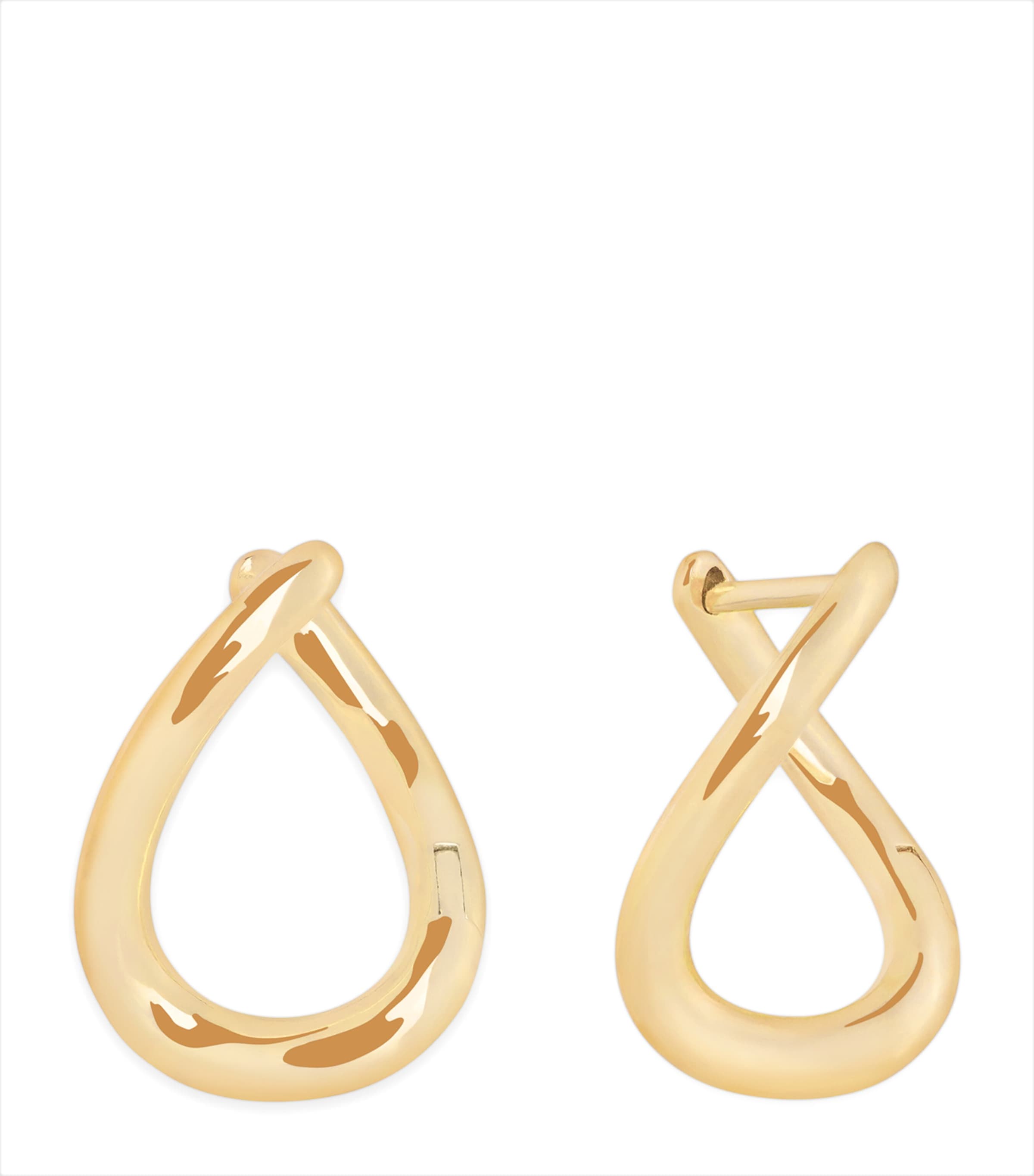 Astrid & Miyu Yellow Gold Molten Hoop Earrings Gold Image 1