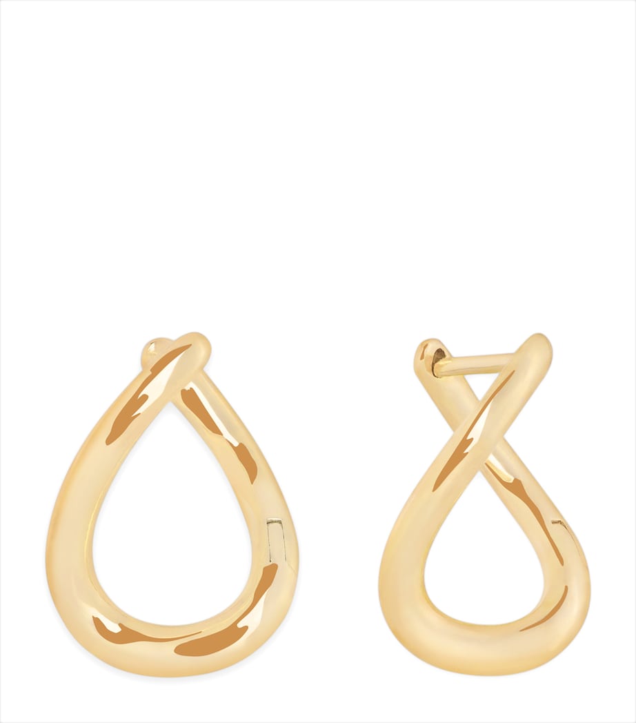 Astrid & Miyu Yellow Gold Molten Hoop Earrings Gold Image 1