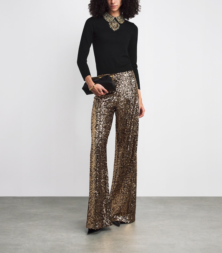 Merino Wool Embellished Porla Sweater A001 BLACK Image 2