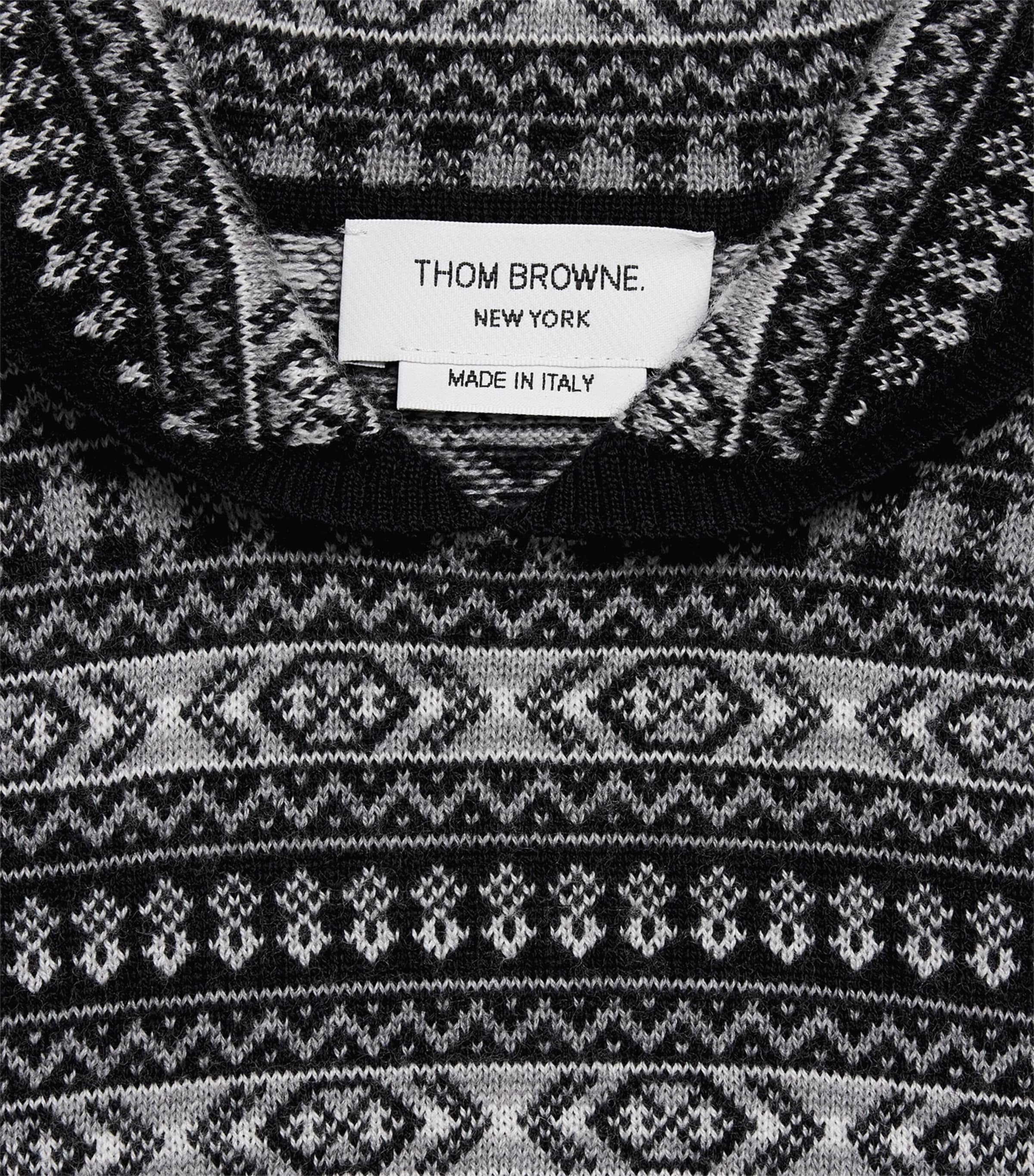 Thom Browne Kids Wool Fair Isle Sweater (2-12 Years) Navy Image 4