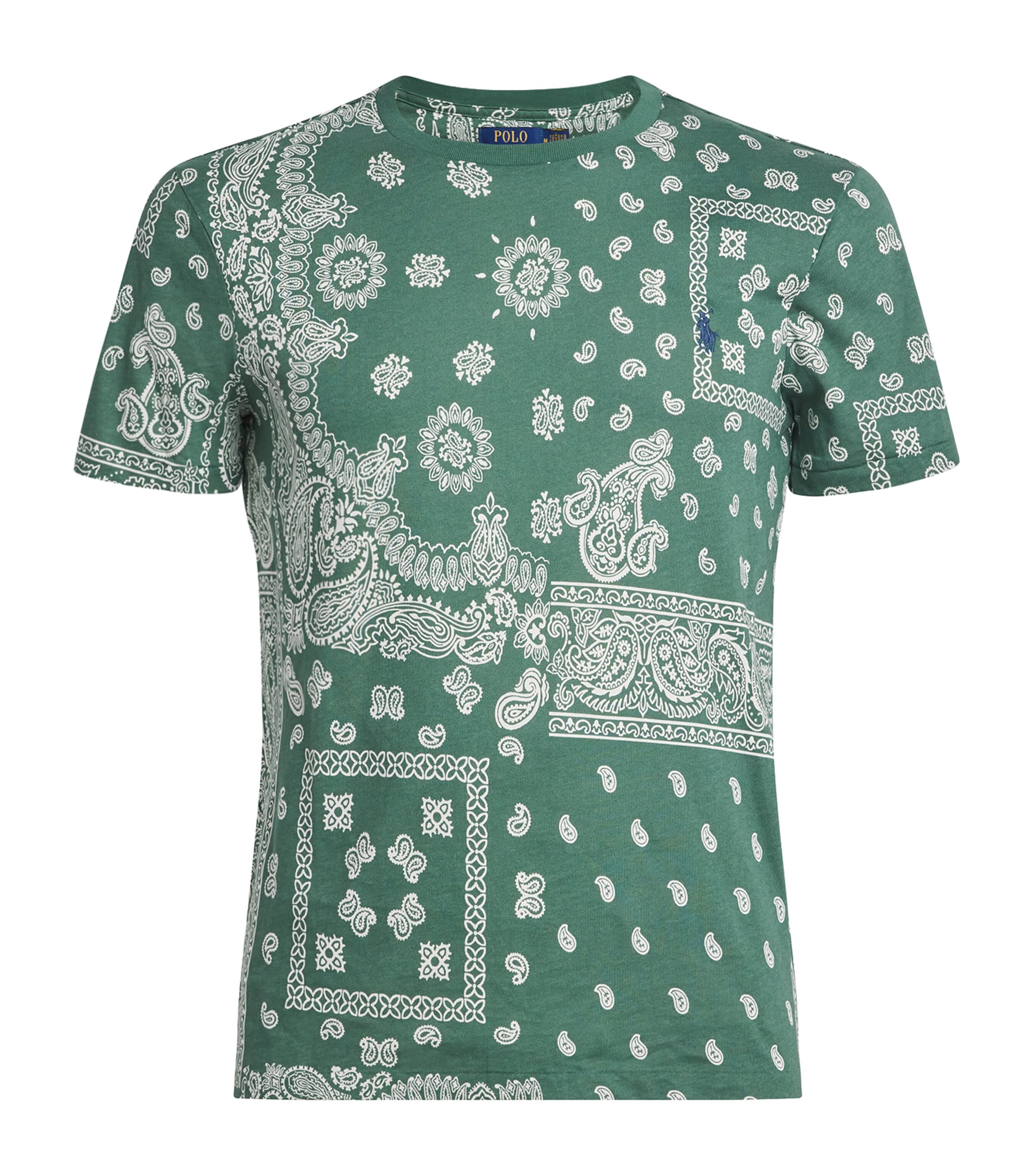Polo Ralph Lauren Green Cotton Bandana Print T-Shirt | Harrods BS