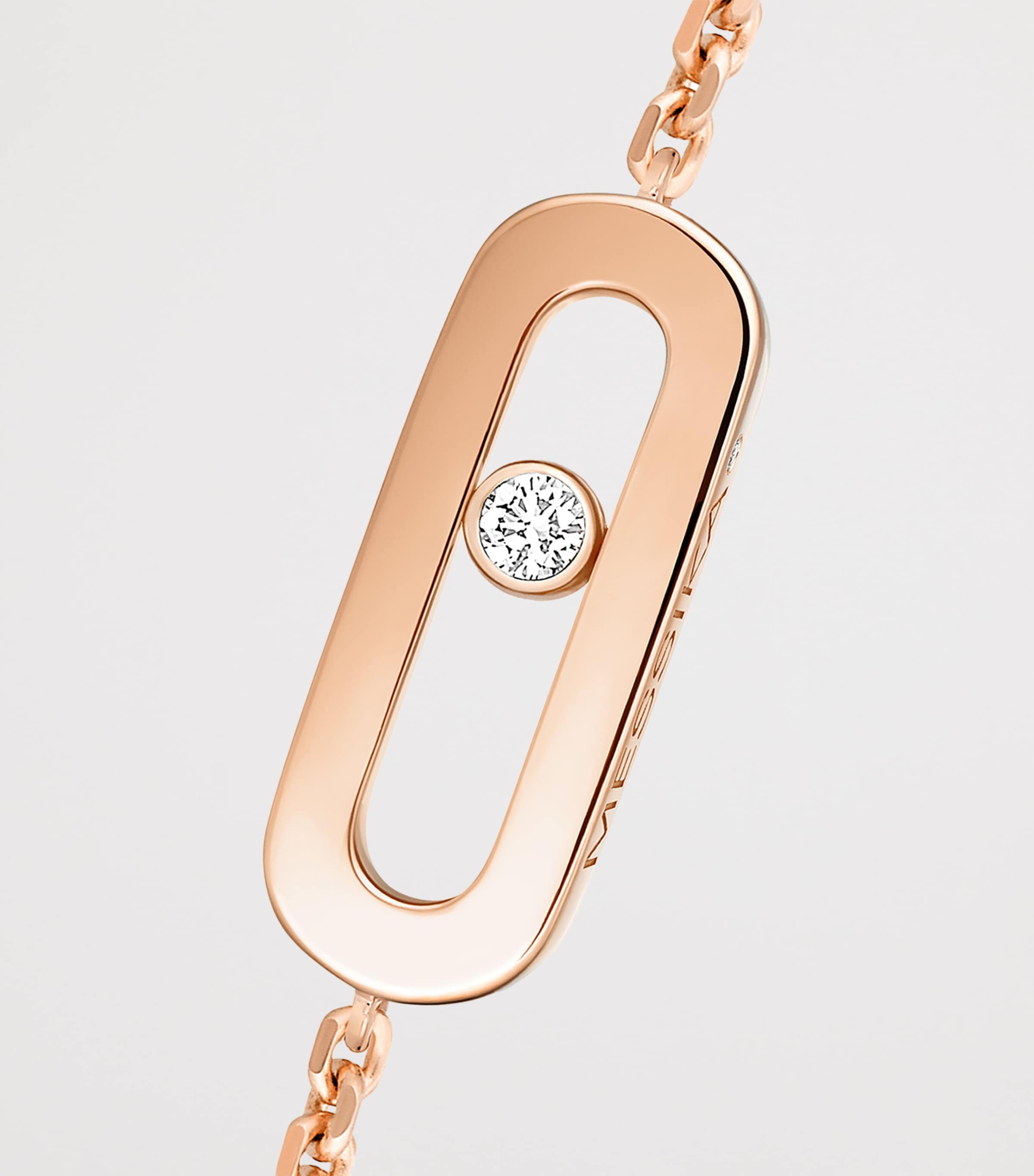 Messika Move Uno Pink Gold and Diamond Chain Bracelet Pink Gold Image 2