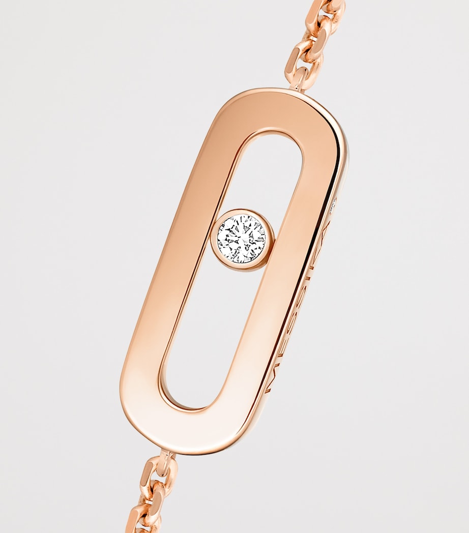 Messika Move Uno Pink Gold and Diamond Chain Bracelet Pink Gold Image 2