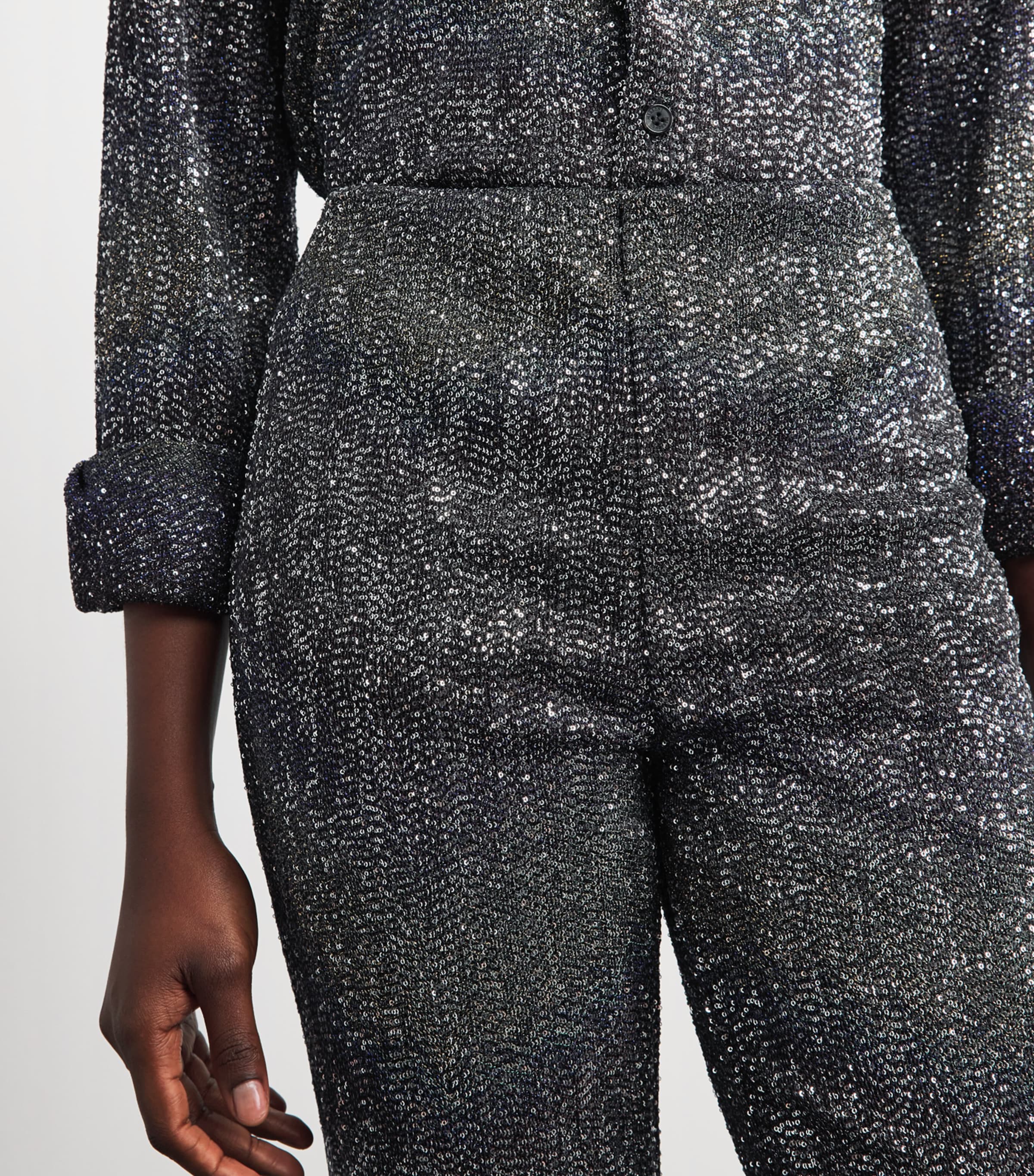 Missoni Womens Sequin Flared Trousers Bn,bl,yl Image 3