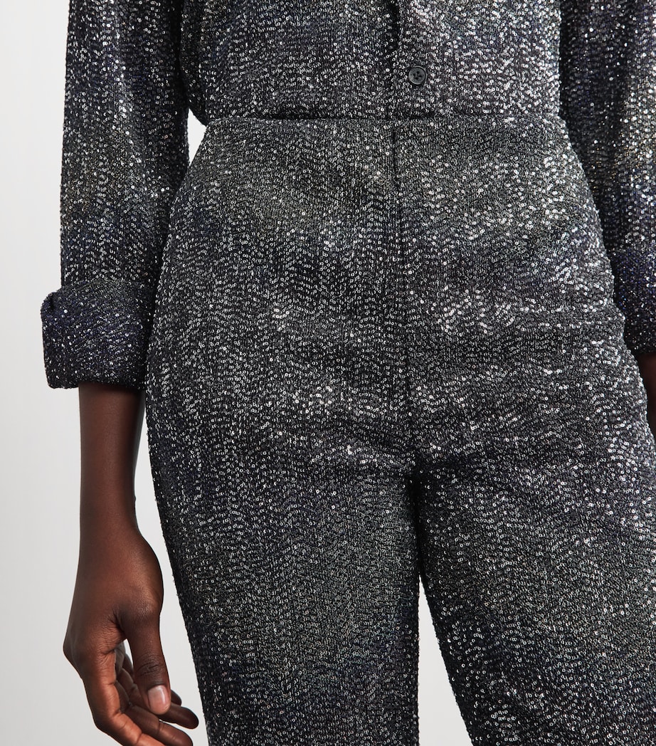 Missoni Womens Sequin Flared Trousers Bn,bl,yl Image 3