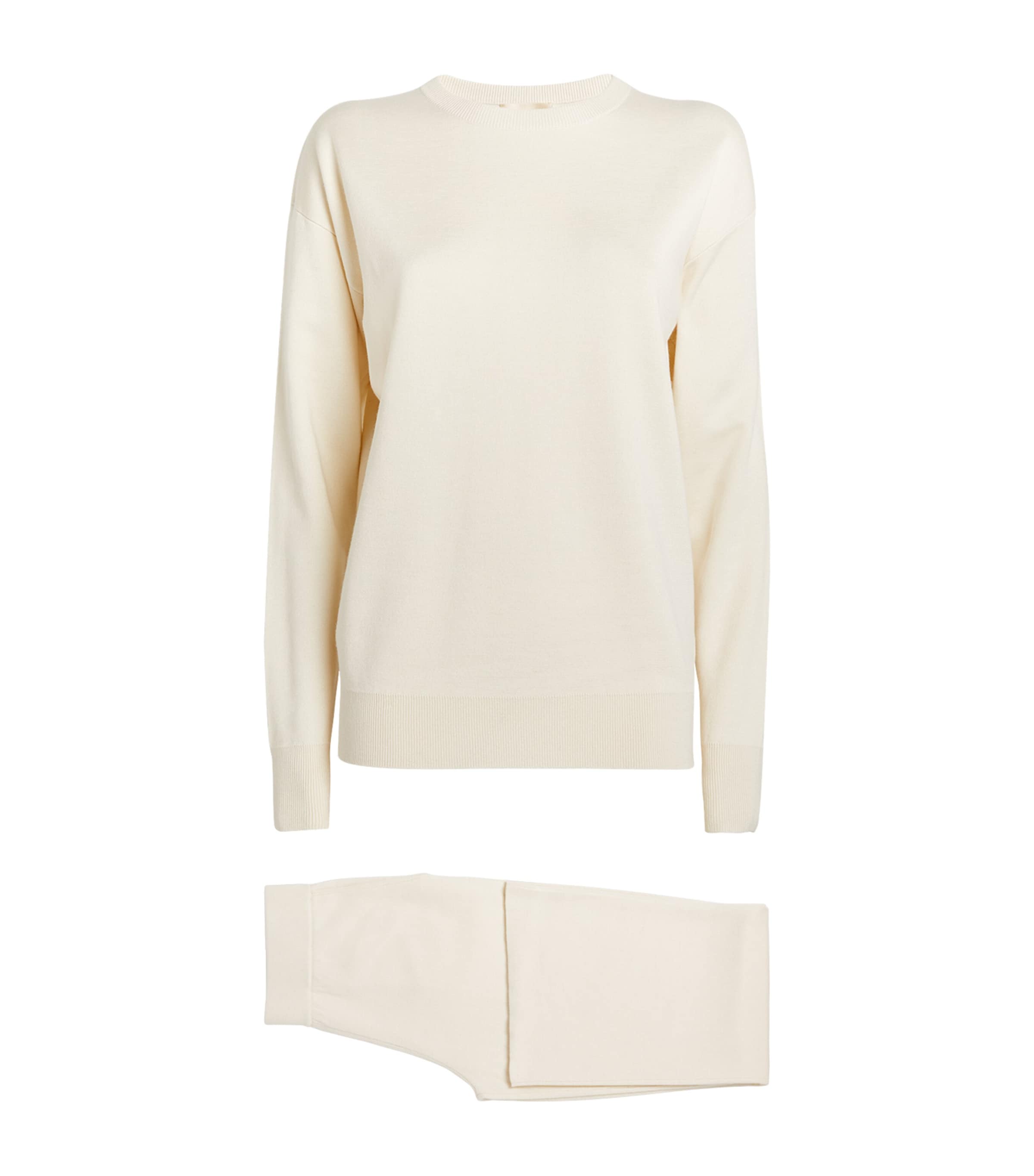 Olivia Von Halle Silk-blend Carmel Tracksuit In Ivory