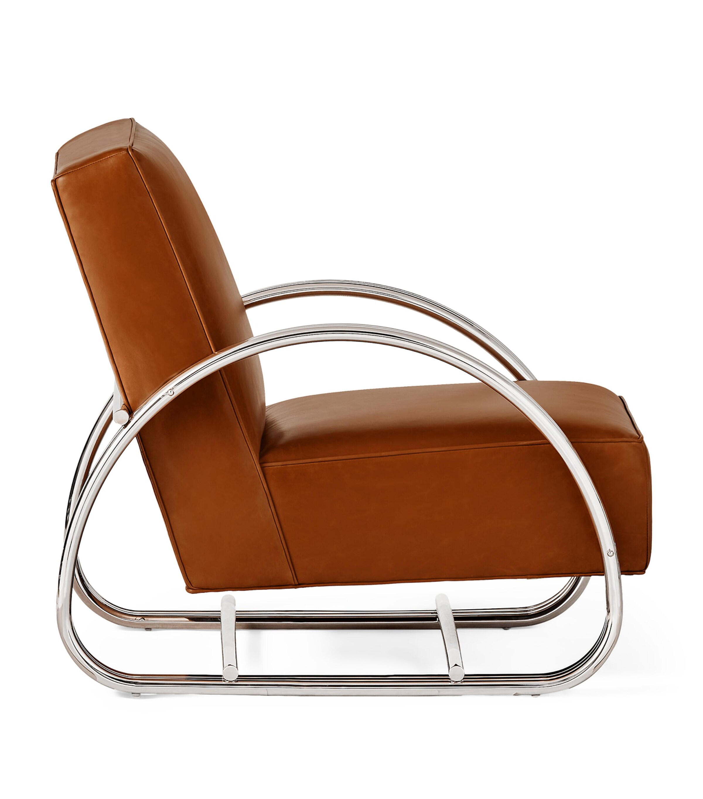 Stainless Steel and Leather Hudson Street Lounge Chair STAINLESS STEEL Image 3