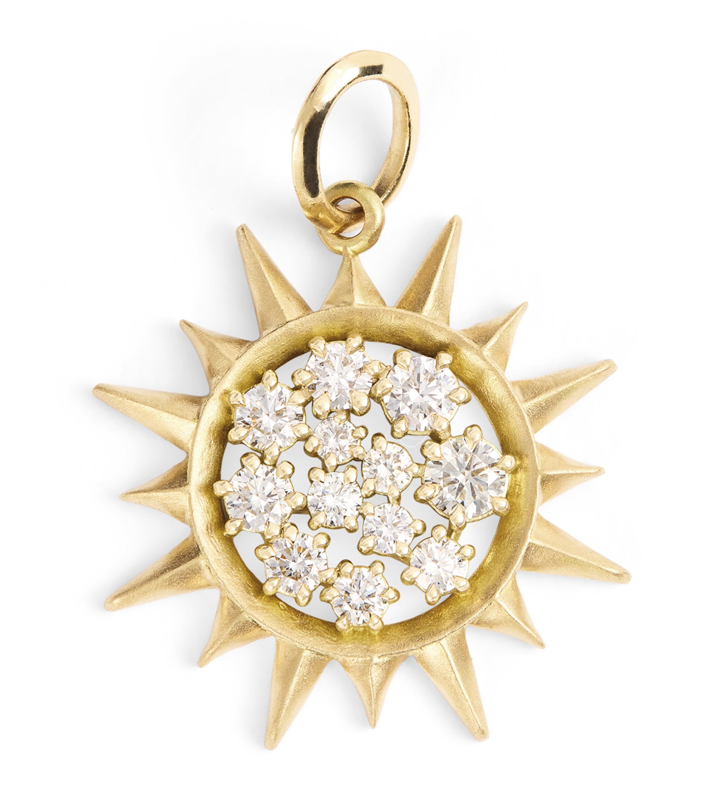 Jade Trau Yellow Gold And Diamond Victoria Margot Sun Charm In Gold